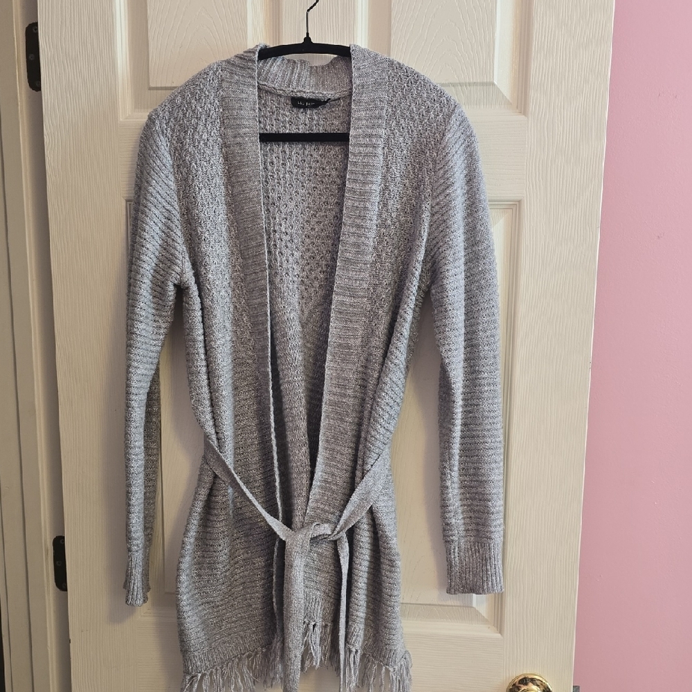 Blu Pepper‎ Heather Gray Fringe Cardigan